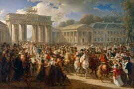 Entrée de Napoléon Ier entouré de son Etat major dans Berlin, 27 octobre 1806 (Charles Meynier) - Muzeo.com