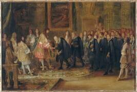 Entrevue des ambassadeurs des treize cantons suisses avec le roi Louis XIV (Adam Frans van der Meulen) - Muzeo.com