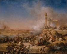 Episode de la campagne d'Egypte - Bataille d'Héliopolis le 20 mars 1800 (Karl Girardet) - Muzeo.com