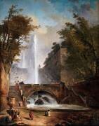 Escalier et fontaine dans le parc d'une villa romaine (Hubert Robert) - Muzeo.com