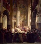 Etats généraux de Paris réunis à Notre-Dame de Paris après la mort de Charles IV, 1er février 1328 (Jean Alaux) - Muzeo.com