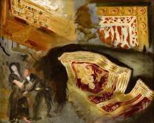 Etude d'après un des Caprices de Goya : deux plats de reliure médiévales et une veste orientale (Eugène Delacroix) - Muzeo.com