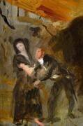 Etude d'après un des Caprices de Goya, deux plats de reliure médiévales et une veste orientale (Eugène Delacroix) - Muzeo.com