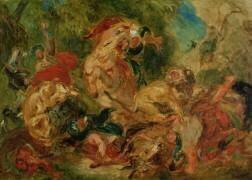 Étude pour la chasse au lion (Eugène Delacroix) - Muzeo.com