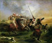 Exercices militaires des Marocains (Eugène Delacroix) - Muzeo.com