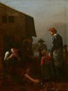 Famille de paysans avec un homme qui s'enlève les puces (Michael Sweerts) - Muzeo.com