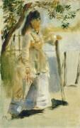 Femme au bord d'une clôture (Auguste Renoir) - Muzeo.com