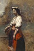 Femme italienne au puits (Jean-Baptiste Camille Corot) - Muzeo.com