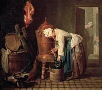 Femme tirant de l'eau d'une citerne en cuivre (Jean Siméon Chardin) - Muzeo.com