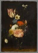 Fleurs dans un vase de verre (Jan van den Hecke) - Muzeo.com