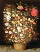 Fleurs mélangées dans un bac en bois (Jan Brueghel le Jeune) - Muzeo.com