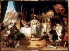 François Ier armé chevalier par Bayard au soir de la bataille de Marignan, 14 septembre 1515 (Alexandre-Evariste Fragonard) - Muzeo.com