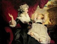 Goergiana, Duchesse de Devonshire (1757-1806) avec son Infante Fille Georgiana Cavendish (1783-1858) (Joshua Reynolds) - Muzeo.com