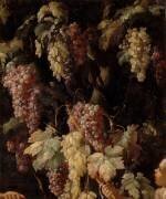 Grappes de raisins autour d'un tronc d'arbre (Giovanni Battista Ruoppolo) - Muzeo.com