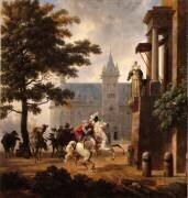 Henri IV caracolant devant une dame à son balcon (Nicolas Antoine Taunay) - Muzeo.com
