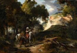 Henri IV et le capitaine Michau en forêt de Fontainebleau (Achille Etna Michallon) - Muzeo.com