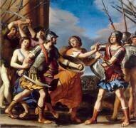 Hersilie séparant Romulus et Tatius (Le Guerchin) - Muzeo.com