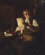 Homme lisant à la bougie (Rembrandt Peale) - Muzeo.com
