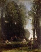 Idylle, dit aussi Fête antique ou Cache-cache (Jean-Baptiste Camille Corot) - Muzeo.com