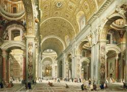 Intérieur de l'église Saint-Pierre de Rome (Giovanni Paolo Pannini) - Muzeo.com