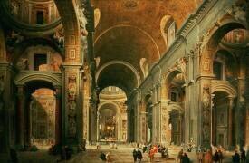 Intérieur de l'église Saint-Pierre, Rome (Giovanni Paolo Pannini) - Muzeo.com