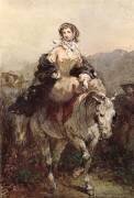 Jeune femme à cheval (Eugène Lami) - Muzeo.com