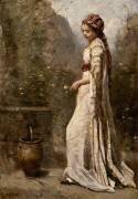 Jeune fille grecque à la fontaine (Jean-Baptiste Camille Corot) - Muzeo.com