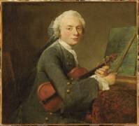 Jeune homme au violon. Charles Théodose Godefroy (Jean Siméon Chardin) - Muzeo.com