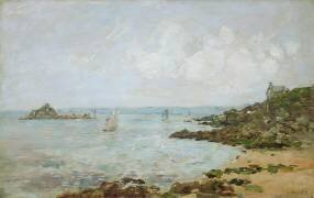La baie de Douarnenez et l'île Tristan (Eugène Boudin) - Muzeo.com