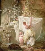 La blanchisseuse et l'enfant (Hubert Robert) - Muzeo.com