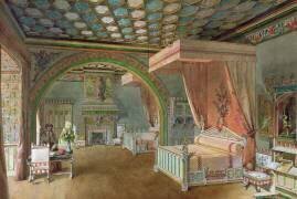 La chambre rose du château de Roquetaillade (Edmond Duthoit) - Muzeo.com