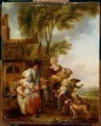La Joueuse de vielle (Louis-Joseph Watteau de Lille) - Muzeo.com