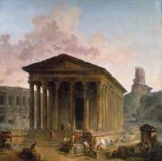 La Maison Carrée, les arènes et la Tour Magne à Nîmes (Hubert Robert) - Muzeo.com