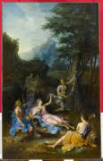 La Nymphe Cyané, compagne de Proserpine, changée en fontaine par Pluton (René Antoine Houasse) - Muzeo.com