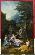 La Nymphe Cyané, compagne de Proserpine, changée en fontaine par Pluton (René Antoine Houasse) - Muzeo.com