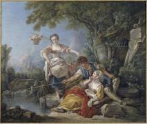 La pêche à la ligne (François Boucher) - Muzeo.com