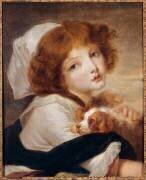 La petite fille au chien (Jean-Baptiste Greuze) - Muzeo.com