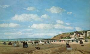 La plage de Trouville (Eugène Boudin) - Muzeo.com