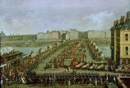 La procession impériale de retour à Notre-Dame pour la cérémonie sacrée du 2 décembre 1804 (Jacques Bertaux) - Muzeo.com