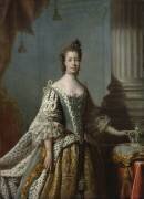 La reine Charlotte Sophie de Mecklembourg-Strelitz, épouse de George III d'Angleterre (Allan Ramsay) - Muzeo.com