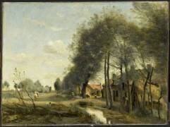 La route de Sin-le-Noble, près de Douai. (Jean-Baptiste Camille Corot) - Muzeo.com