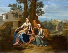 La Sainte Famille avec saint Jean et sainte Elisabeth dans un paysage (Nicolas Poussin) - Muzeo.com