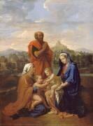 La Sainte Famille avec saint Jean, sainte Elisabeth et saint Joseph priant (Nicolas Poussin) - Muzeo.com