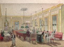 La salle de billard dans un café (Ecole Française) - Muzeo.com