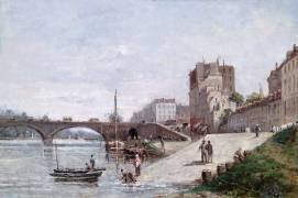 La Seine et le port de Courbevoie (Gustave Mascart) - Muzeo.com
