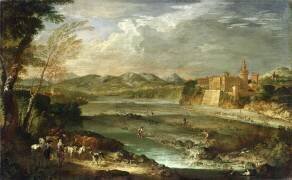 La vallée de la Trebbia avec le château de Rivalta (Giovanni Paolo Pannini) - Muzeo.com