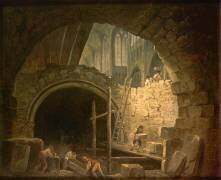 La violation des caveaux des rois dans la basilique Saint-Denis, en octobre 1793 (Hubert Robert) - Muzeo.com