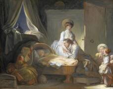 La visite à la crèche (Jean-Honoré Fragonard) - Muzeo.com