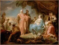 Laban cherchant ses idoles (Gabriel Jacques de Saint-Aubin) - Muzeo.com