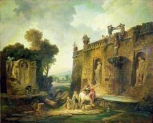 L'abreuvoir (Hubert Robert) - Muzeo.com